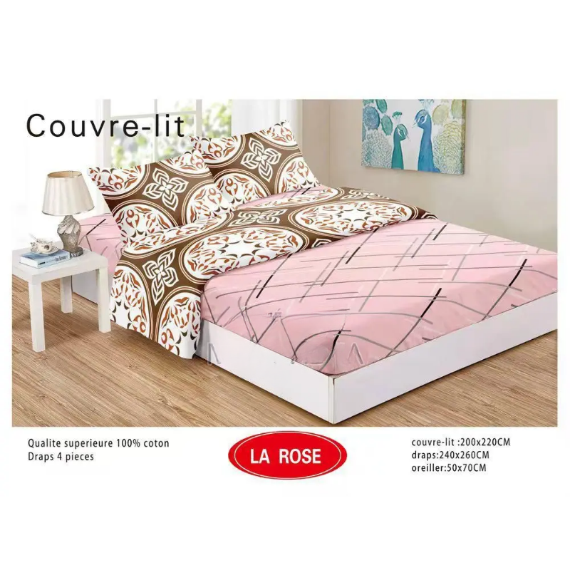 Titre : Promotion 8 Mars : Ensemble Couvre-lit 5 Pièces - 100% Coton