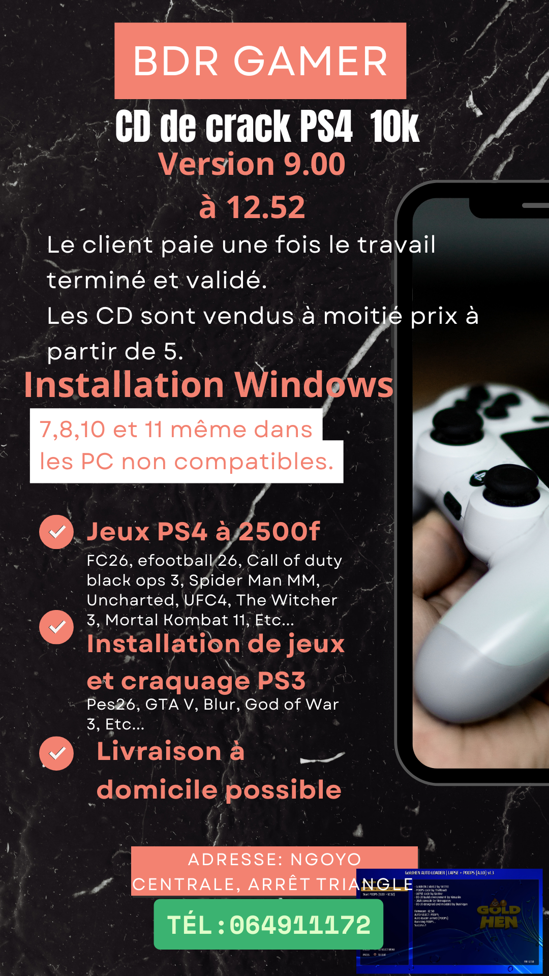 CD et application de crack PS4 de la version 9.00 à 13.00