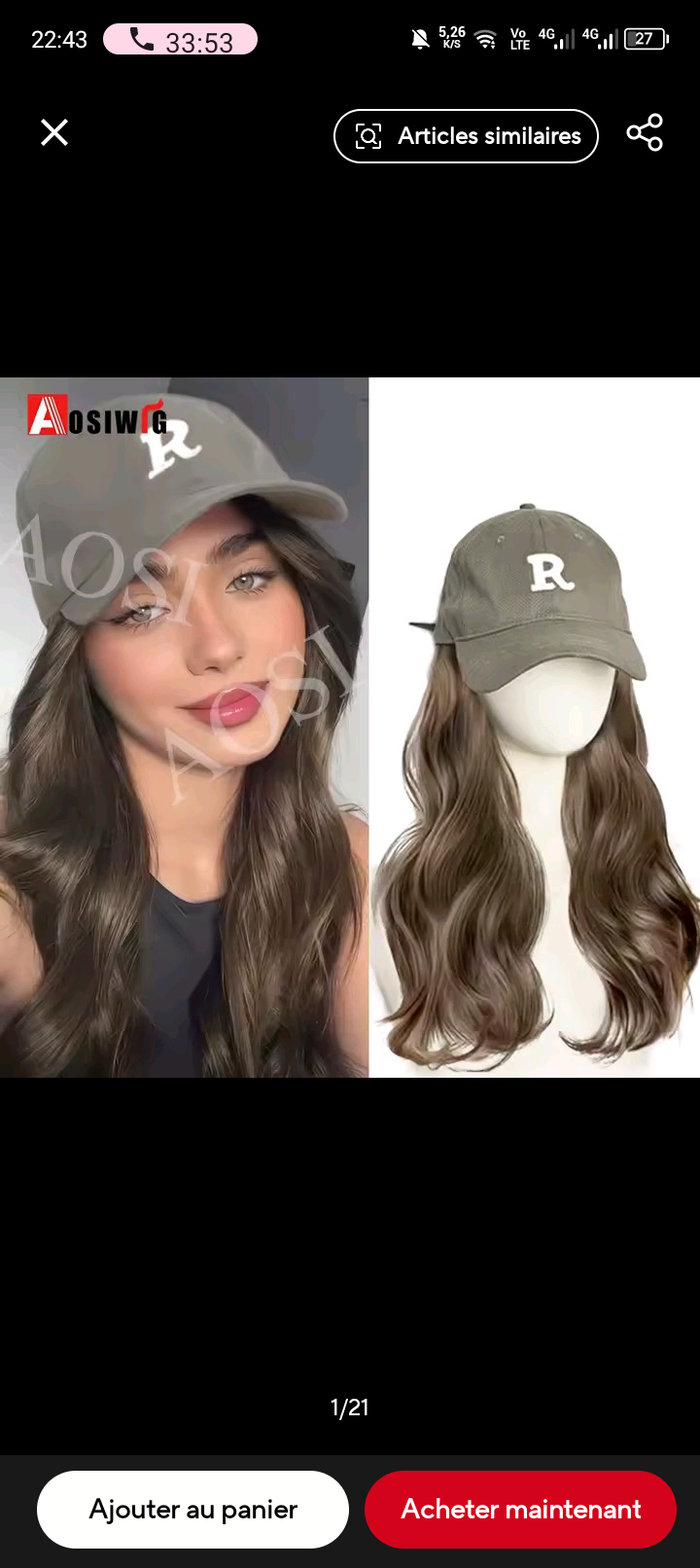 chapeau perruque 