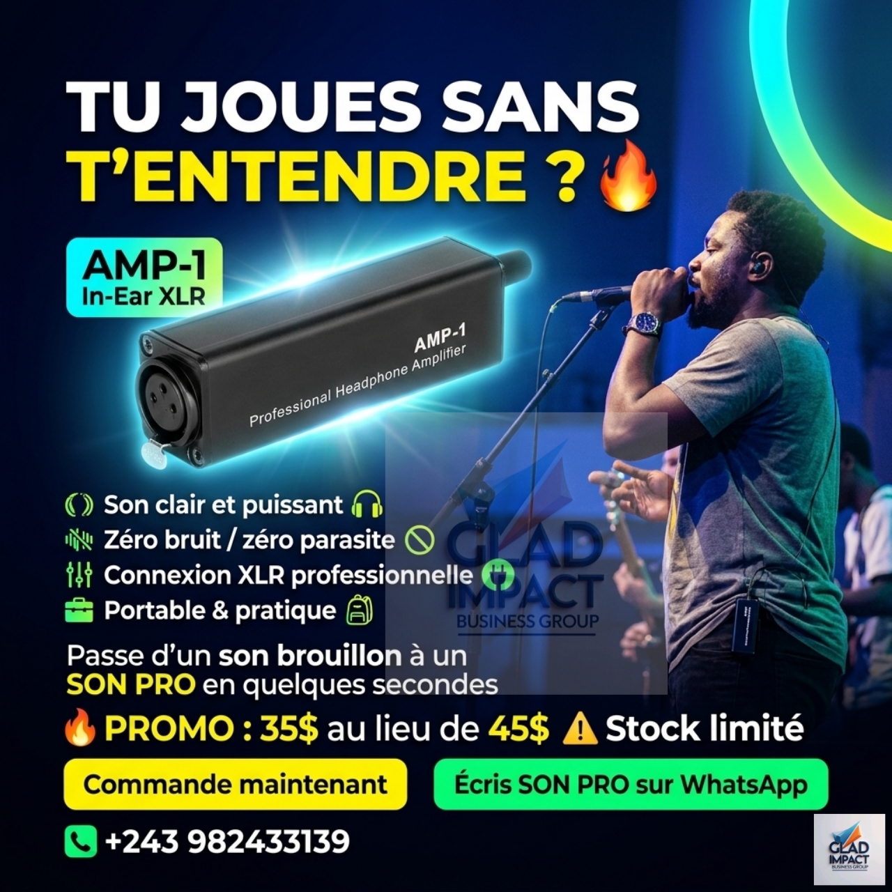 Récepteur (amplificateur) AMP-1 pour casque retour