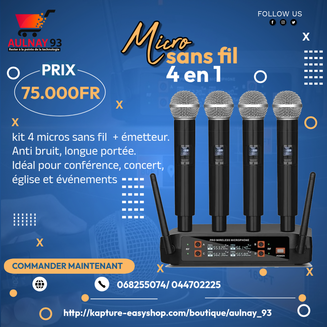 kit 4 micro + émetteur 