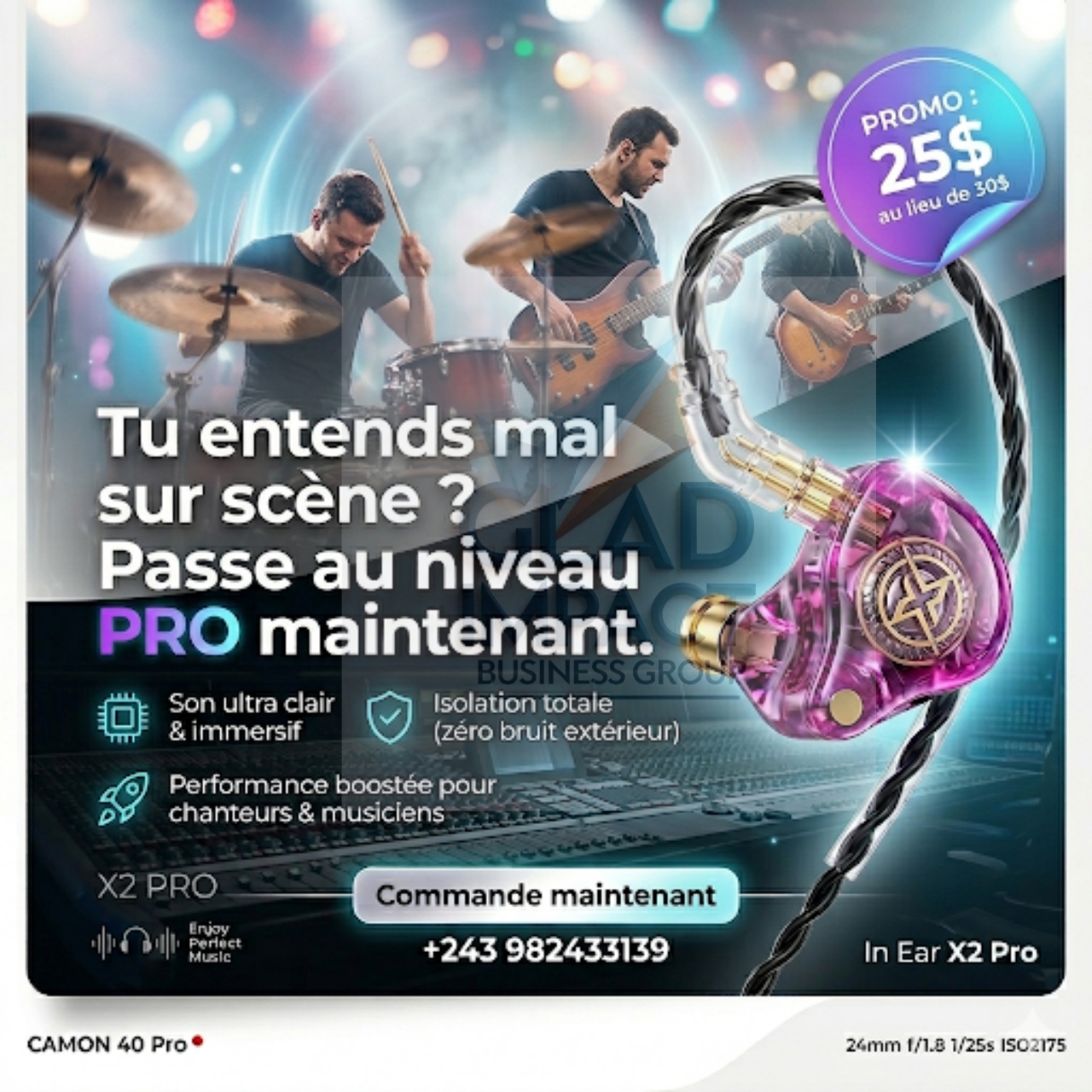 CASQUE RETOUR POUR SCÈNE X2 PRO DE Qualité